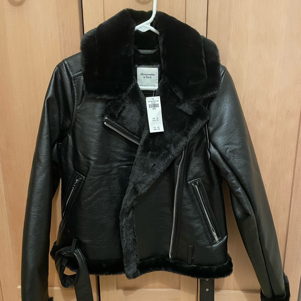 New Abercrombie & Fitch Fur Lined Leather Jacket!